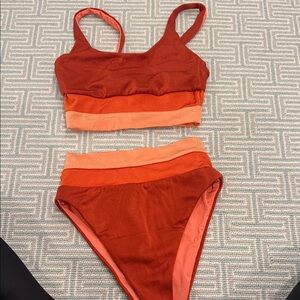Beach Riot Rust and Orange Bikini Set
